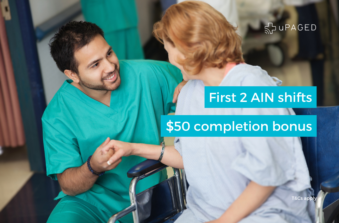 AIN $50 bonus, upaged rewards and bonus, assistant in nursing